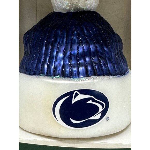 Old World Christmas Penn State Nittany Lions Beanie Glass Ornament 4" OWC - Picture 2 of 8